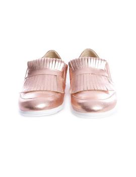 Zapato Salonissimos flecos Zaira metal oro rosa