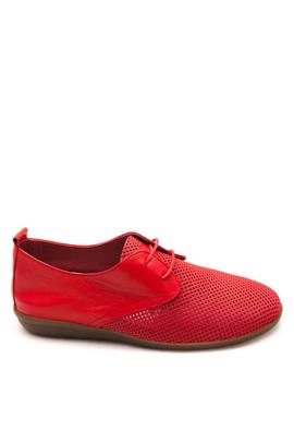 Zapato 24Hrs cordones calado en rojo