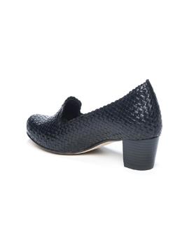 Zapato Plumers tacon trenzado negro