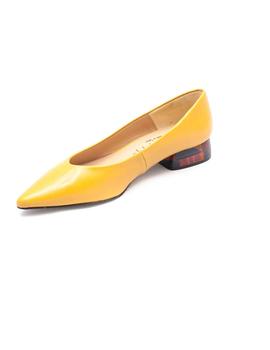 Zapato Renetti tacon dibujado amarillo