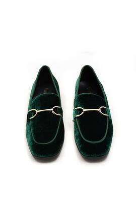 Mocasin Venezianas terciopelo verde