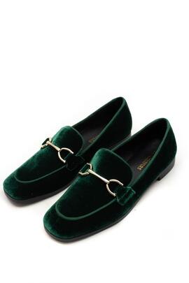 Mocasin Venezianas terciopelo verde