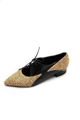 Zapato Angari Oxford negro y leopardo