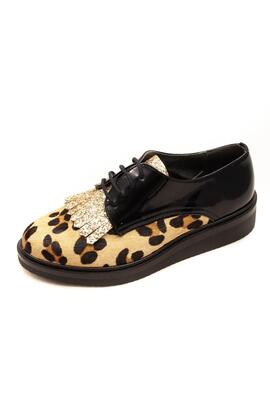 Zapato Kanna Selva negro y leopardo